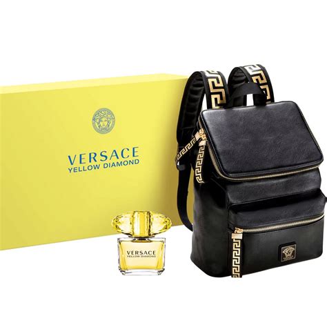 versace perfume lotion set|Versace parfums backpack gift set.